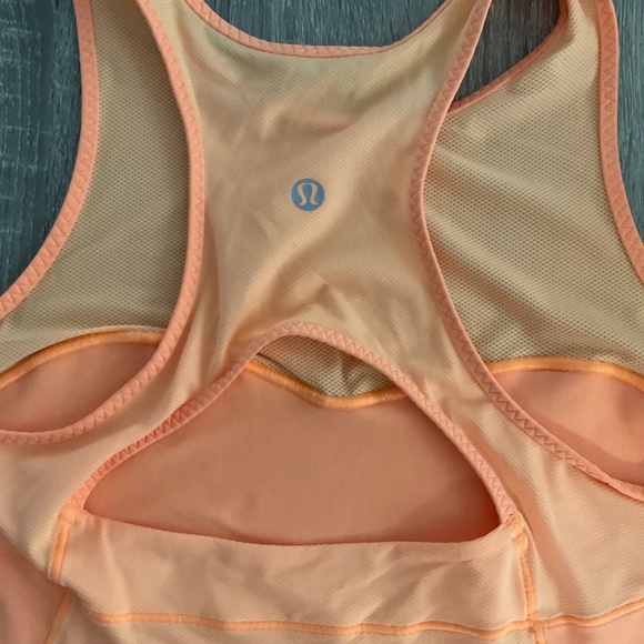Lululemon Sculpt Style Tank Open Back Mesh Size 8 in Light Orange - Picture 5 of 6